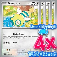 [4x Playset] Dunsparce (156/193) SV02: Paldea Evolved (PAL) - Pokemon TCG