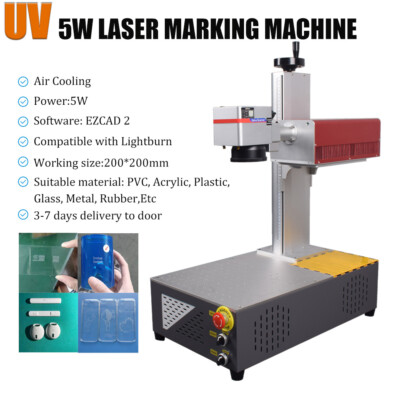 Air Cooling 5W UV Laser Marking Engraver Machine For PVC Glass Wood Plastic