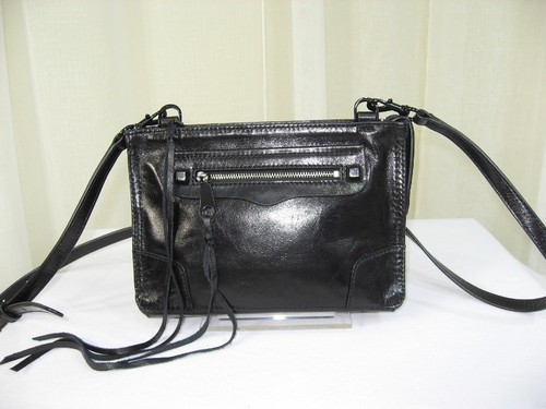 Borsa a tracolla Rebecca Minkoff Regan nuova con etichette pelle nera/hardware nero pochette $195 - Foto 3 di 12