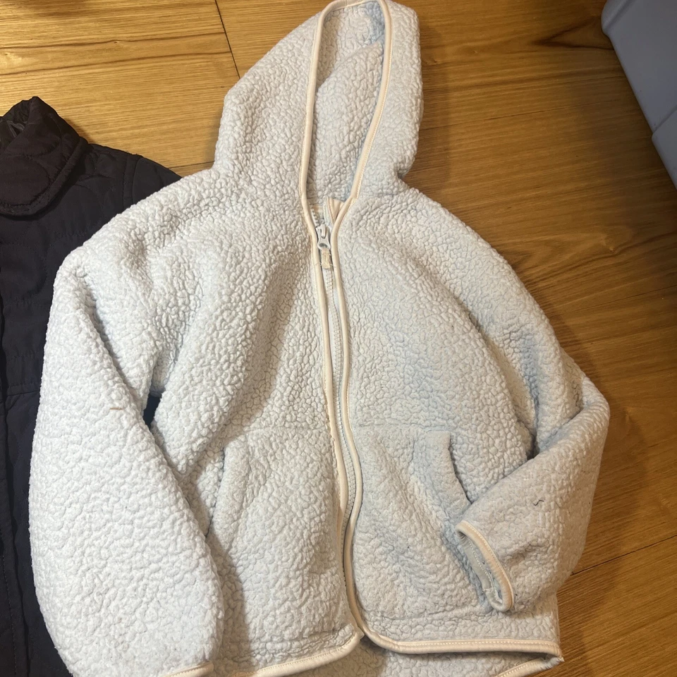 Chaqueta Abrigo Niña Talla 5-6 5T Negro Azul Botón Cremallera Poliéster Foto 4 de 4