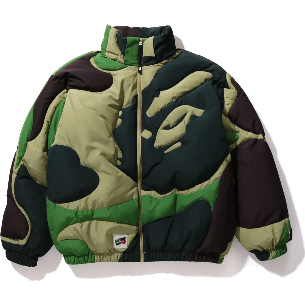 Bape Mega ABC Camo Puffer Down Jacket, Detachable Hood Size Small