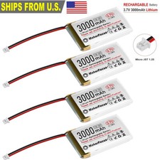 4X1S 3C 3.7V 3000mAh Lipo Battery with Micro JST 1.25 Plug for RC Car Boat Drone