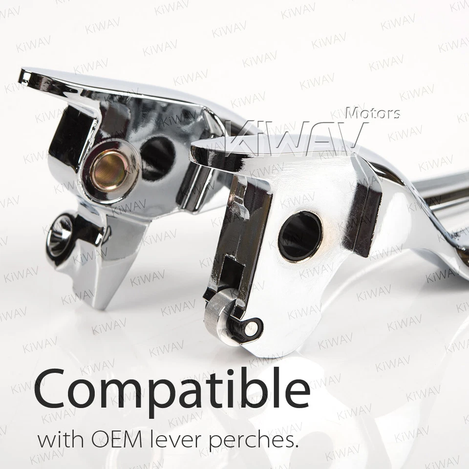 VAWiK 3-hole chrome brake clutch lever fits '14-'16 Harley Street Glide FLHX - Image 2 of 4