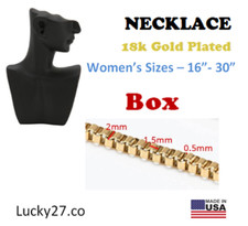 18k Gold Plated Stainless Steel Women Chain Necklace - BOX 16" to 30"
