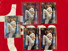 Dustin May 2020 Topps Chrome PINK REFRACTOR Rookie RC #176 + BASE mint LOT x5