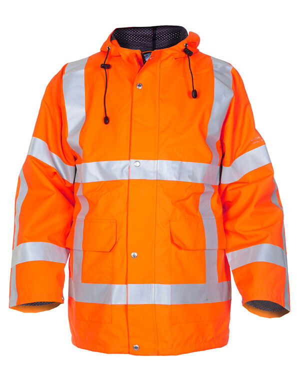 Hydrowear Uithoorn Simply No Sweat High Visibility Waterproof Parka Orange L - Image 7