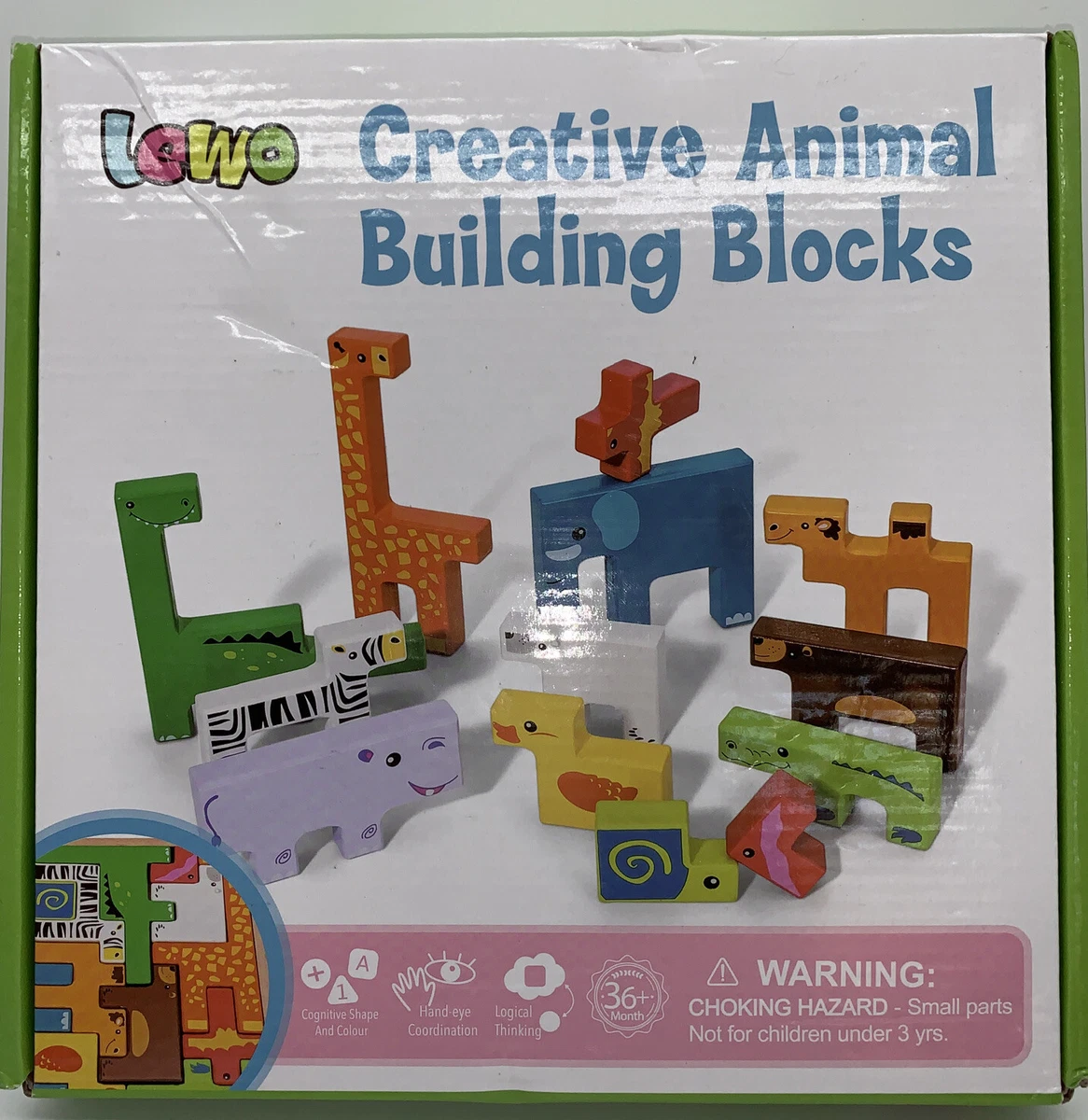 Creative Wooden Animal Building Blocks Puzzle Set for Kids