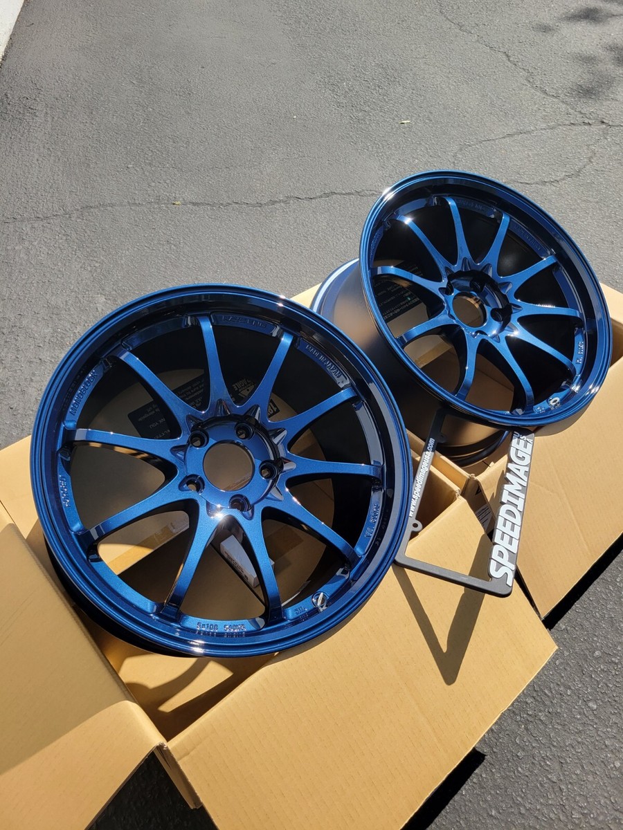 4X RAYS VOLK RACING CE28SL 18X9.5 +44 5X120 MAG BLUE SET OF