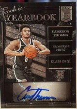 2021 -22 Donruss Elite Cameron Thomas Rookie Yearbook Autograph 