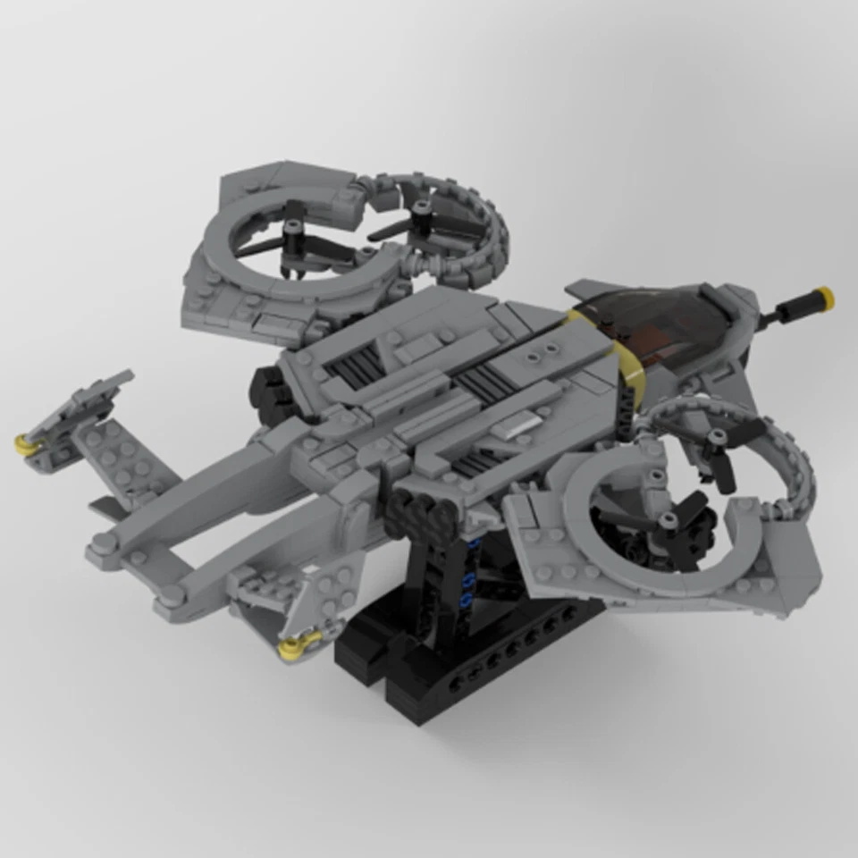 MOC: Sci-fi Helicopter with Display Stand from the New Movie 740 Pieces DIY - Image 2 of 4