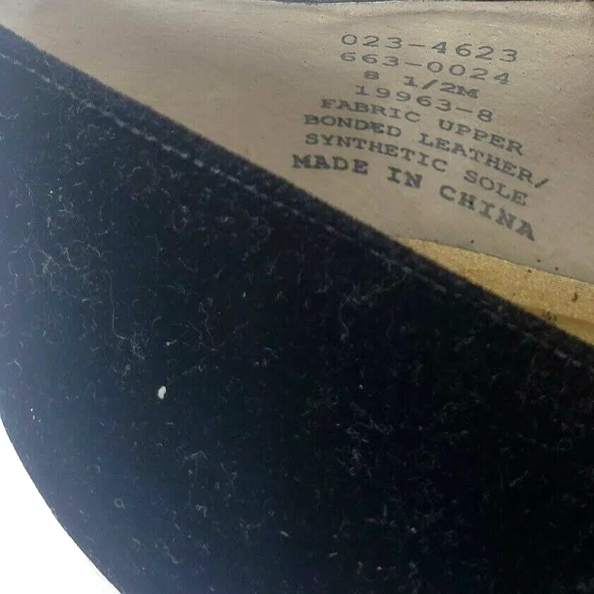 Worthington Black Velvet Embroidered Y2K 2000 Square Toe Heels Vintage Pumps - Image 4 of 4