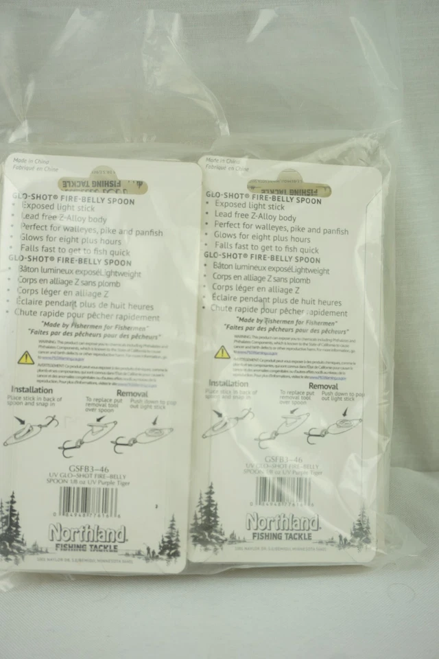 Ложка для живота Northland Fishing Glo Shot Fire 1/8 унции УФ фиолетовый тигр (лот из 6) - Изображение 2 из 3