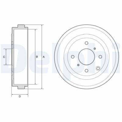 DELPHI BF616 Bremstrommel für NISSAN