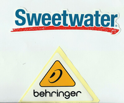 2 Adhesive STICKERS Music Gear Sticker SWEETWATER and BEHRINGER