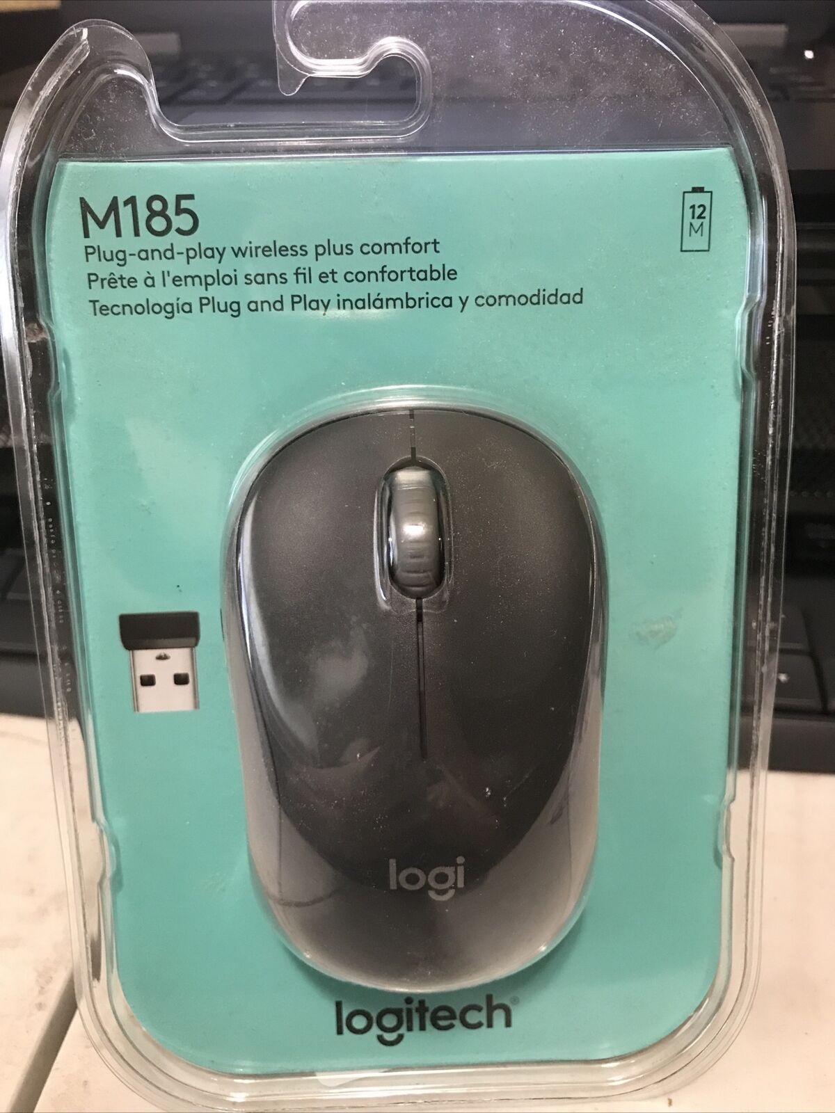 Logitech M185 Wireless Mouse - Swift Gray 910-002225 New Sealed Package