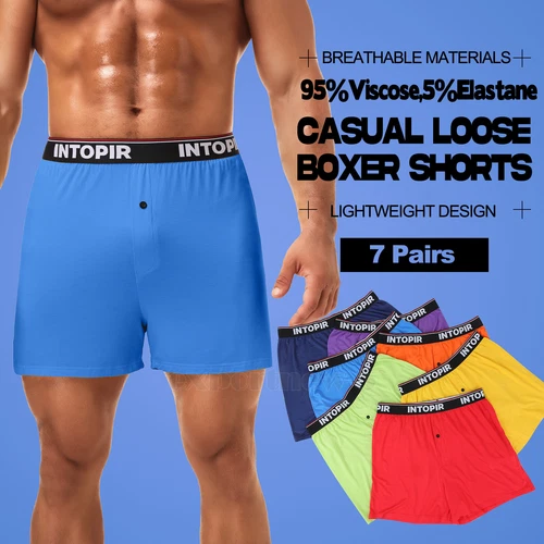 7PCS Men Viscose from Bamboo Men's Underwear Boxer Shorts Breathable Mens Boxer - Picture 3 of 12