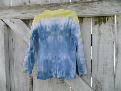 Tie Dye Long Sleeve T-Shirt Size 6 American Apparel Blue Music Reggae Rastafari - Picture 7 of 7