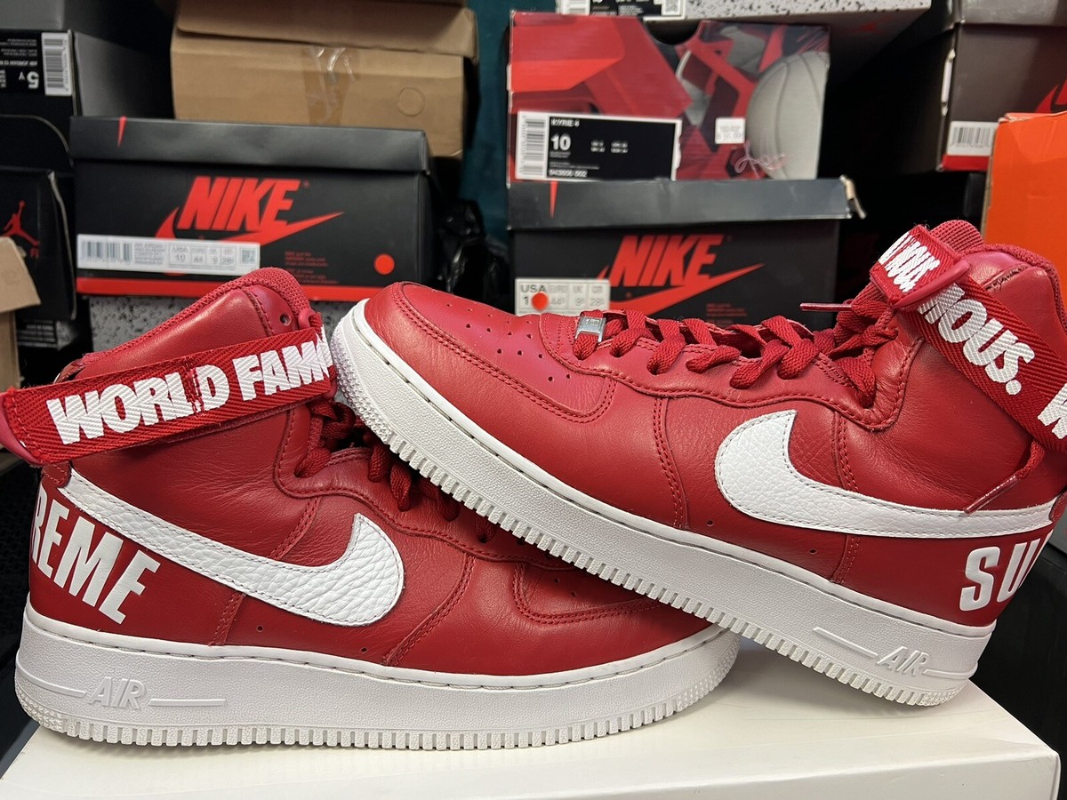 Nike Air Force 1 High SP Supreme Red Travis Cement Reimagined 