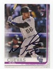SIGNED BASEBALL CARD AUTO TOPPS 2019 COLORADO ROCKIES NOEL CUEVAS #417 RC