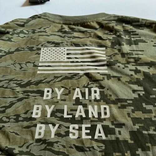 L Project Rock Military Veterans Day Camo Shirt By Air Land Sea mens NWT $45