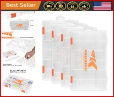 Fishing Tackle Storage Box Organizer, Removable Dividers, 2/4 Pack Trays