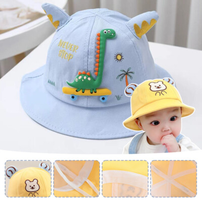 Baby Cotton Cap Bucket Hat Child Lovely Sunshade Hat Outdoor Fisherman Hat 
