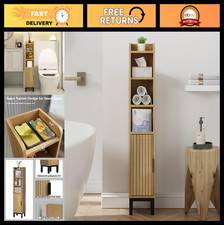 Narrow Bathroom Storage Cabinet - Corner Toilet Paper Organizer, 5-Tier Shelf, A