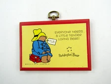 VTG 1984 Hallmark Paddington Bear Mini Plaque DE2201 Small Hanging Wall Eden Toy