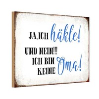 Holzschild 20X30 Cm Ja Ich HäKle Und Bin Keine Oma Opa Deko Geschenk Holz Schild