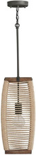 340311YG Jacob Rustic Wrapped Jute Square/Rectangle Pendant, 1-Light 100 Watts,