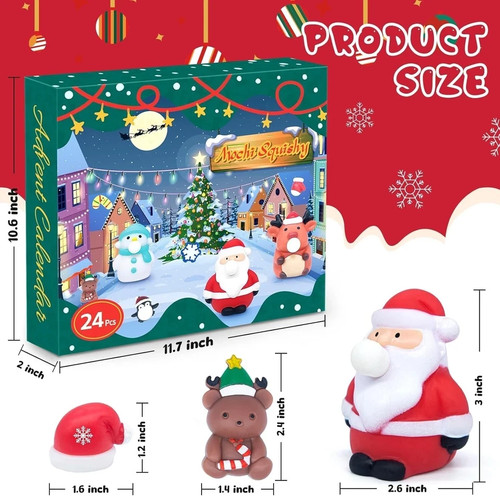 Squishmallow Advent Calendar 2025 with 3 Cute Jumbo and 21 Mochi Squishy Toys - Picture 4 of 7