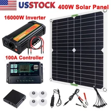 16000W Complete Solar Panel Kit Solar Power Generator 100A Home 110V Grid System