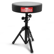 Pyle Durable and Portable Stool w/ Height Adjustable, Foam-cushioned Seat