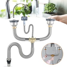 Küchenspüle Abflussrohr Doppelspüle Waschbecken Abflussgarnitur Ablaufschlauch