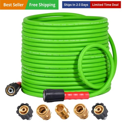 #ad Super Flexible Pressure Washer Hose 50FT for Power Washer Replacement Kink R... $64.03