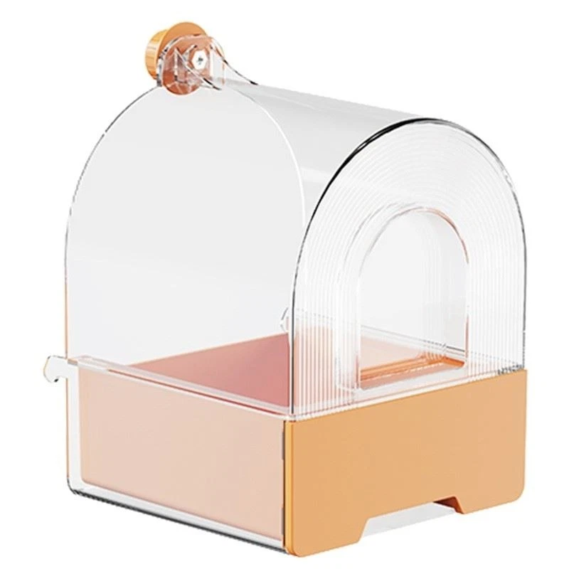 Bird Bathtub Shower Box Clear Bathtub Water Bath Tub for Bird Cage Accessories