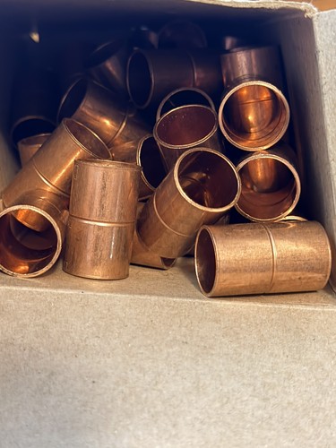 50-Pack W01028 Mueller Copper Coupling for 3/4”OD - Nom. Size: 5/8”ID