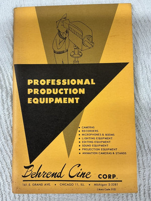 1960's Behrend Cine Corp Professional Production Equipment Manual Vintage