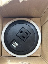 Desk Top Power Grommet; 110-220V 10A; 1 Universal AC Plug; 2 USB Charging Ports