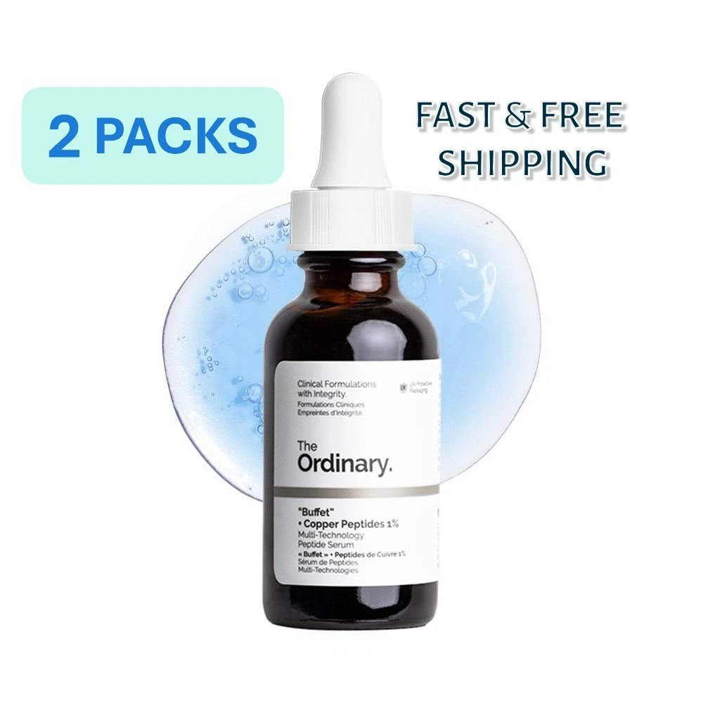 The Ordinary Buffet + Copper Peptides 1% Serum - (2) PACKS x 1 oz NEW - SEALED