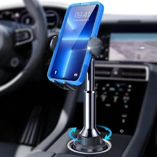 LISEN Cup Phone Holder [No Shaking] for Car, 360 Black 