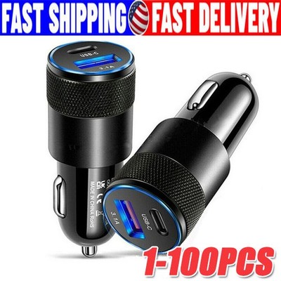 Dual USB PD Type-C Car Charger 30W Fast Adapter For i Phone 14 13 11 Pro Max lot