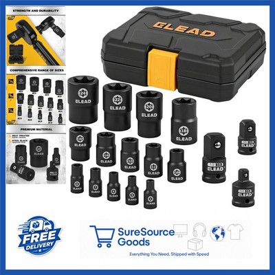 Impact E-Torx Socket Set 17-Piece Cr-V Steel with Chamfered Ends Storage Box