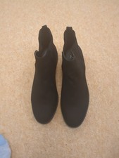 Primark Size 8 Black Suede Look Low Heell Ankle Boots