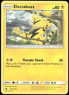 Electabuzz 71/214 Uncommon Lost Thunder Pokemon Lightly Played