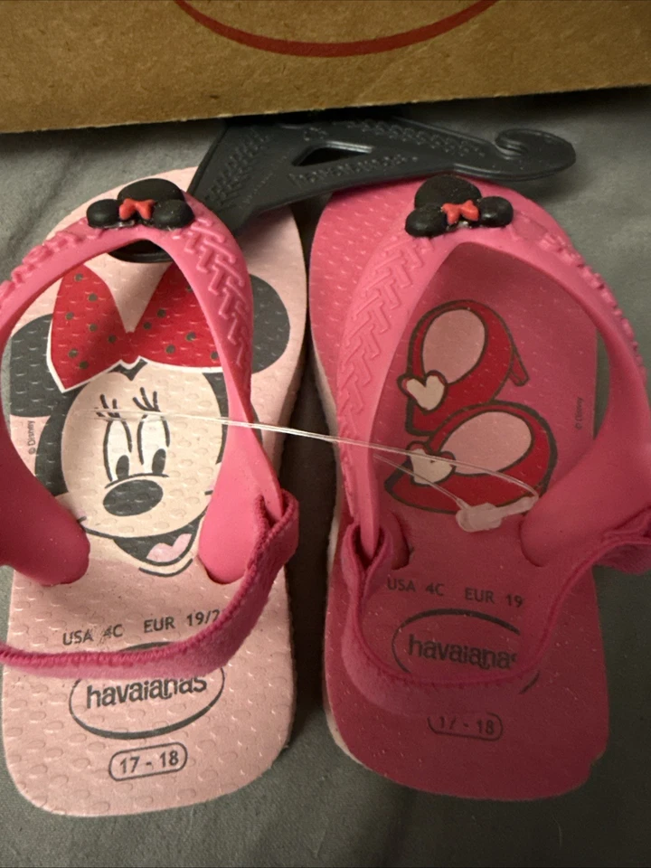 Havaianas 人字拖 迪士尼 米妮老鼠 2 色 粉色 背带 儿童 美国 4 码 — 第 2/4 张图片
