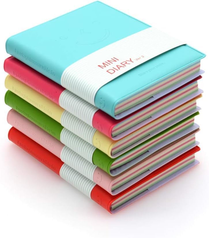 6PCS Mini Pocket Notebook Set, Hardback PU Leather Journal, Portable 4.1x3 Inch