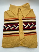 Seminole Miccosukee Native American Patchwork Long Sleeve Button Down Large (9)