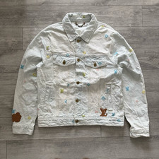 Men's Louis Vuitton LV Monogram Denim Jacket with Collar Neck, XL