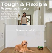 Cumbor Retractable Baby Gates for Stairs, Mom Choice Award Winner-55 Wide Mesh